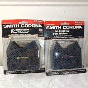 NEW Smith Corona H Series 21000 Correctable Film Ribbons Black 2 Pack & h 21025